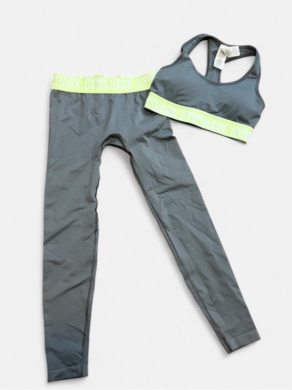 Gymshark Charcoal Sports Bra with Neon Lime Band